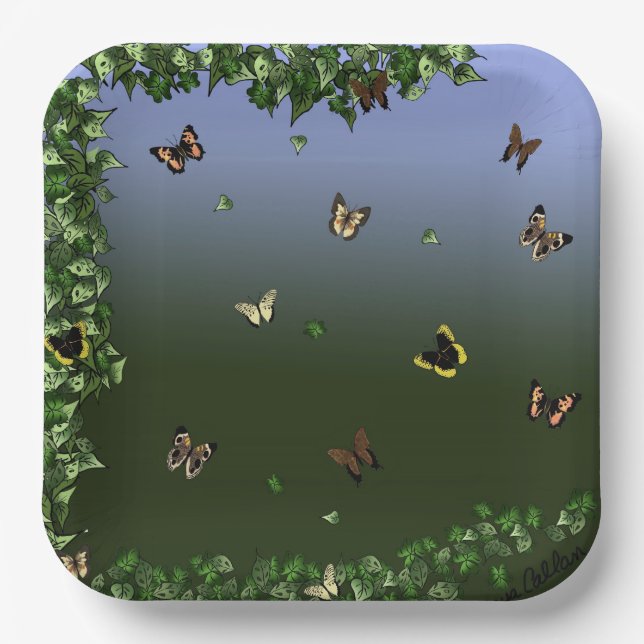 Schmetterlinge des Blauen Pappteller (Vorderseite)