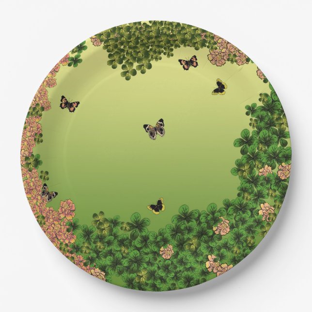 Schmetterlinge des Morgens Pappteller (Vorderseite)