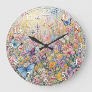 Schmetterlinge des Paradieses – Eine farbenfrohe W Große Wanduhr