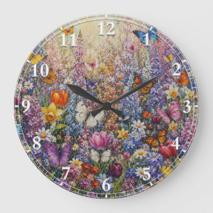 Schmetterlinge des Paradieses – Eine farbenfrohe W Große Wanduhr