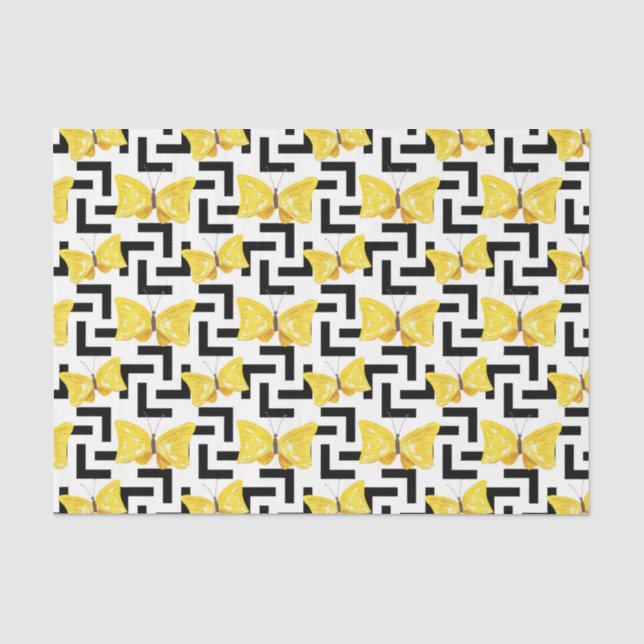 Schmetterlinge (Design 34 Gelb/Orange Serie) Seidenpapier (Vorderseite)