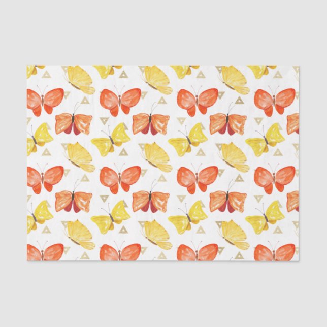 Schmetterlinge (Design 50 Gelb/Orange Serie) Seidenpapier (Vorderseite)