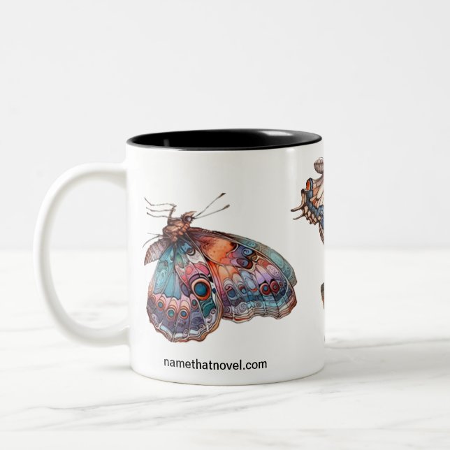 Schmetterlinge, die die neuartige Kaffee-Tasse nen Zweifarbige Tasse (Links)