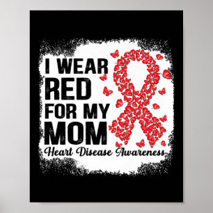 Schmetterlinge, die ich rot für meine Mama Heart D Poster