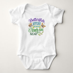 Schmetterlinge erscheinen Engel nahe Zitat Niedlic Baby Strampler