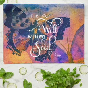 Schmetterlinge Es geht mir gut  Geschirrtuch