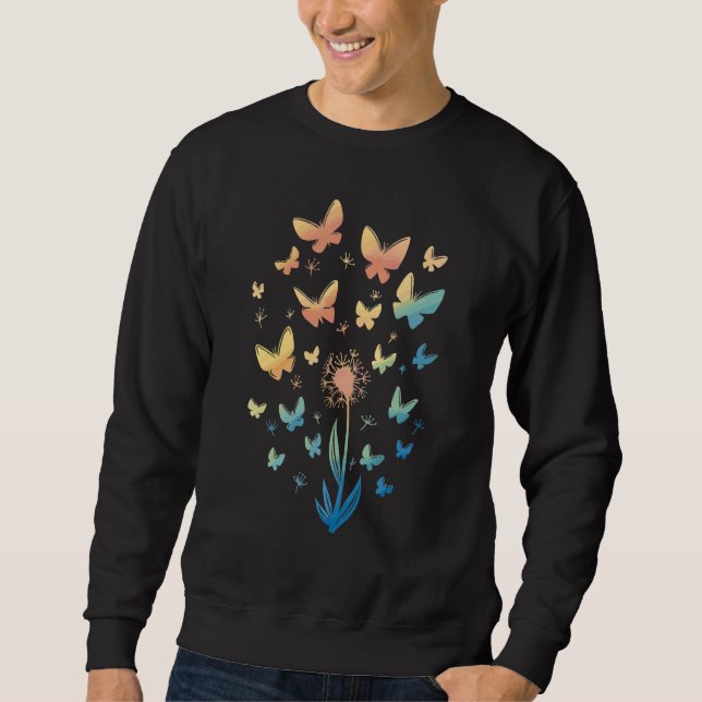 Schmetterlinge farbenfrohe Lüster Druckfarbe Tier Sweatshirt (Vorderseite)