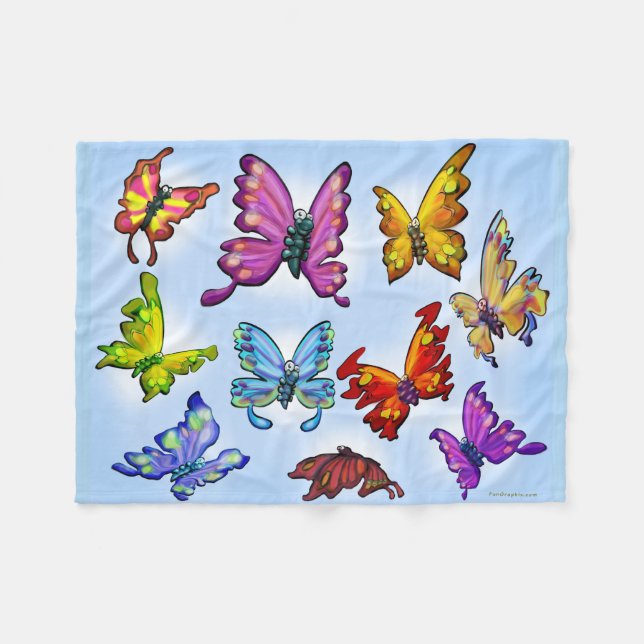 Schmetterlinge Fleecedecke (Vorderseite (Horizontal))