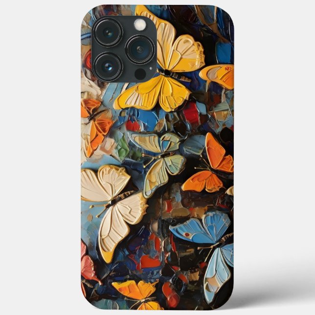 Schmetterlinge fliegen unter lebendigen Naturgemäl Case-Mate iPhone Hülle (Rückseite)