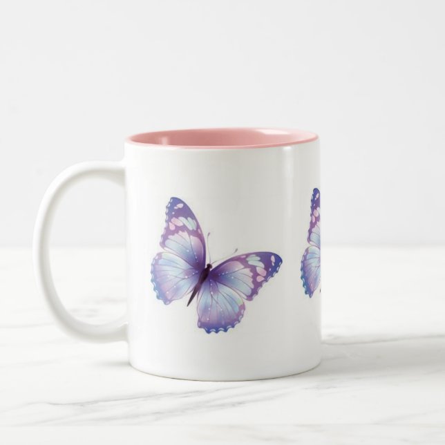 Schmetterlinge für Ihr Leben Zweifarbige Tasse (Links)