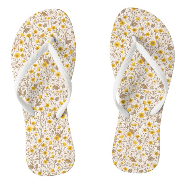 Schmetterlinge, gelb und braun flip flops (Fußbett)