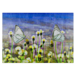 Schmetterlinge Gelbe Frühlingssonne Blume Schöne T Schneidebrett