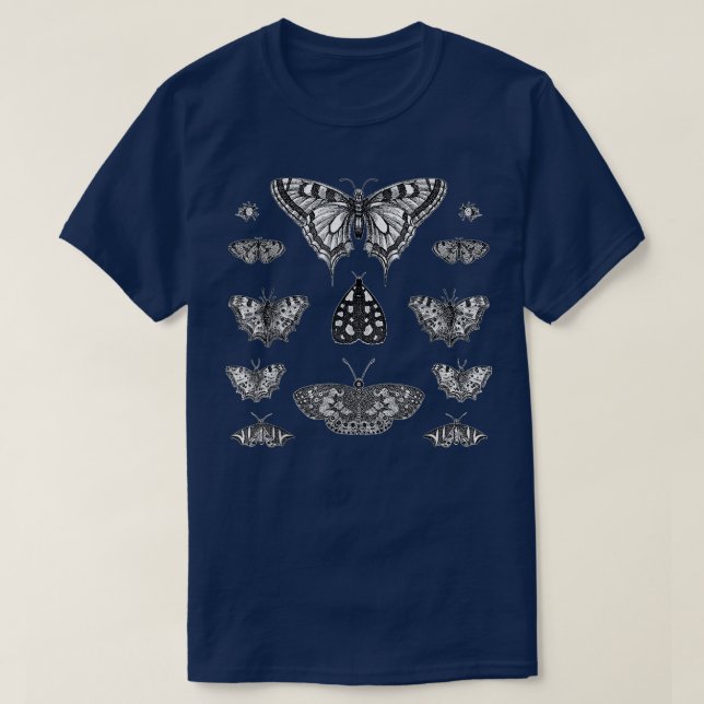 Schmetterlinge Grunge Fairycore Ästhetik Dunkler G T-Shirt (Design vorne)