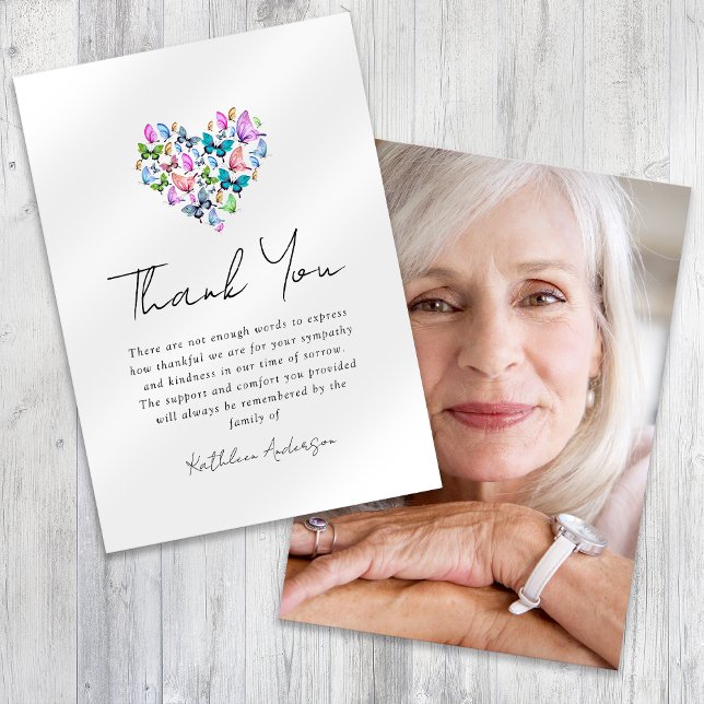 Schmetterlinge Herzinfarkt Foto Beileid Beerdigung Dankeskarte (Von Creator hochgeladen)