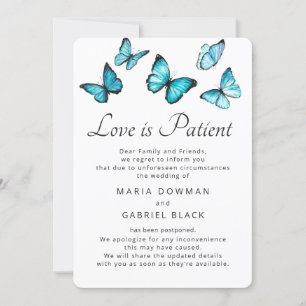 Schmetterlinge Hochzeit Aufschub Liebe ist geduldi Save The Date