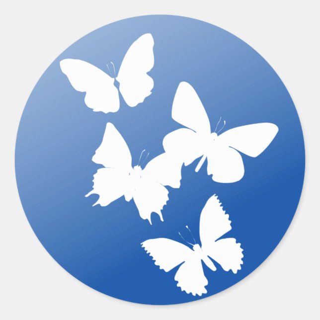 Schmetterlinge - Hochzeitliches Siegel Runder Aufkleber (Vorderseite)