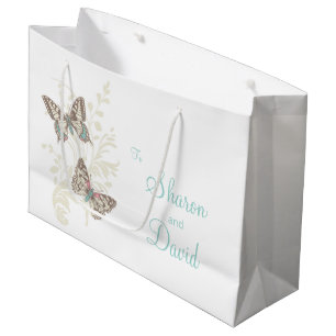 Schmetterlinge Hochzeitsbrille und Hochzeitsgesche Große Geschenktüte