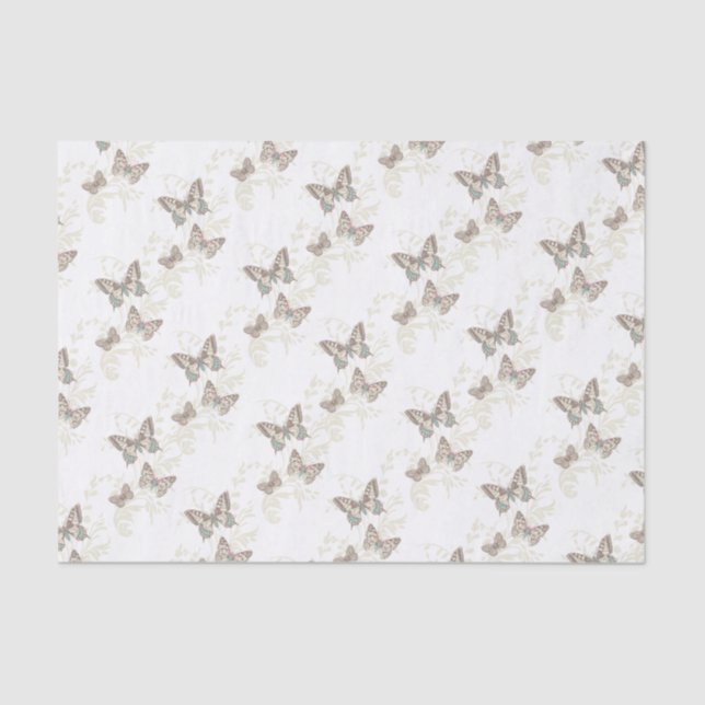 Schmetterlinge Hochzeitsgeschenkpapier oder Gesche Seidenpapier (Vorderseite)