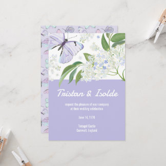Schmetterlinge & Holunderblüten-Hochzeitseinladung Einladung