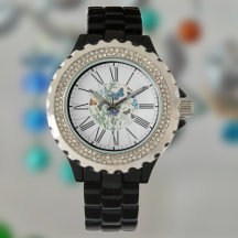 Schmetterlinge Illustration auf einer Uhr