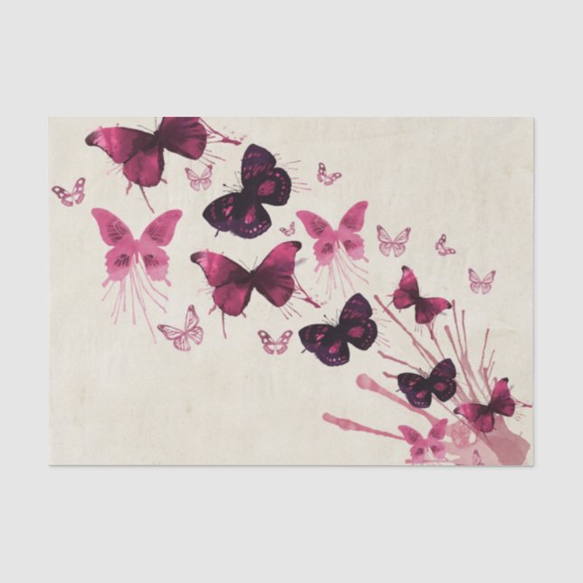 Schmetterlinge im Aquarell Seidenpapier (Vorderseite)