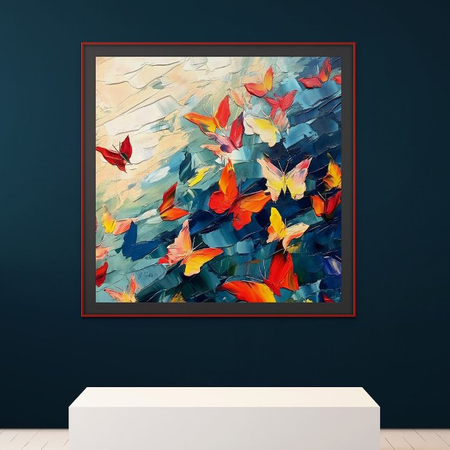 Schmetterlinge in Bewegung – Expressiver abstrakte Poster (Butterflies in Motion – Expressive Abstract Flight)