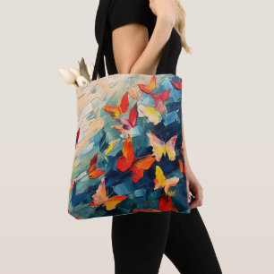 Schmetterlinge in Bewegung – Expressiver abstrakte Tasche