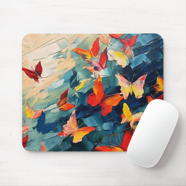 Schmetterlinge in Bewegung Mousepad (Mit Mouse)