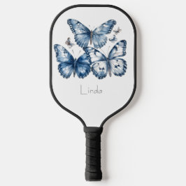 Schmetterlinge in Delft Blue, anpassbar Pickleball Schläger