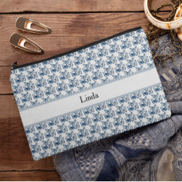 Schmetterlinge in Delft Blue, anpassbar Zubehörtasche