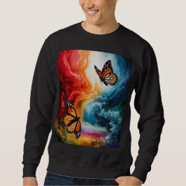 Schmetterlinge in einem bunten Sturm. Sweatshirt
