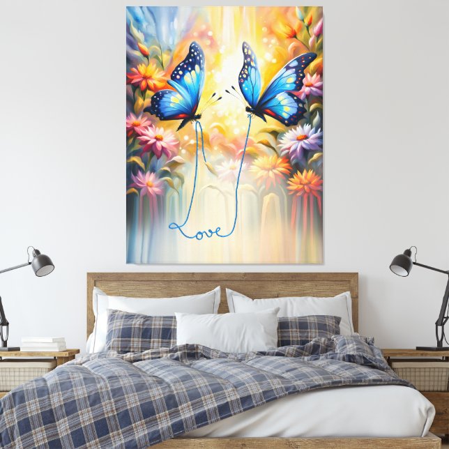 Schmetterlinge in Liebe Leinwanddruck (Insitu (Schlafzimmer))