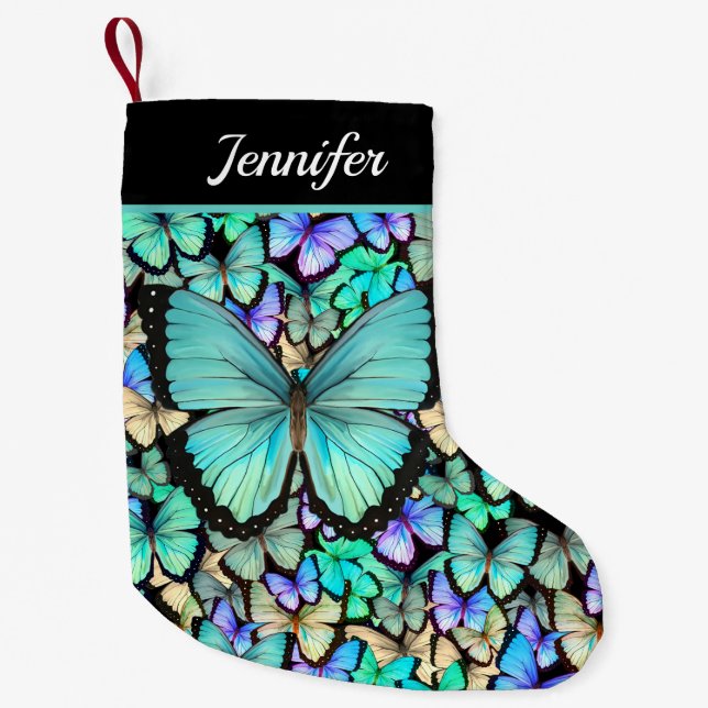 Schmetterlinge in Pastel Kleiner Weihnachtsstrumpf (Vorderseite)