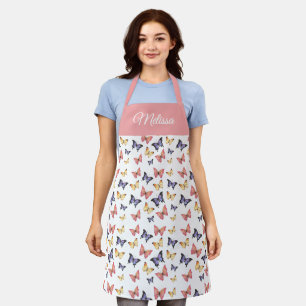 Schmetterlinge in Rosa und Lila mit individuellem  Schürze