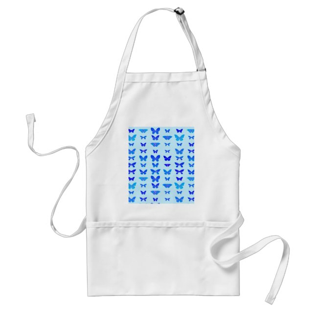 Schmetterlinge, Indigo, Himmelblau Schürze (Vorne)