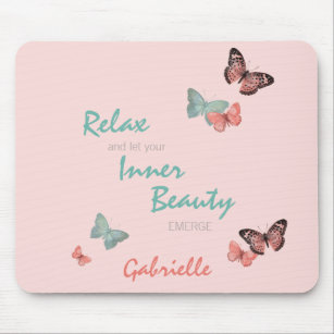 Schmetterlinge Inner Beauty Quote - Personalisiert Mousepad