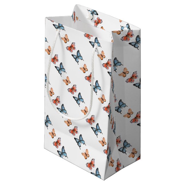 Schmetterlinge Kleine Geschenktüte (Vorderseite Schrägansicht)
