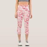 Schmetterlinge Korallenrosa Capri Leggings<br><div class="desc">Korallenrosa und weiße Schmetterlingsfarbe.</div>