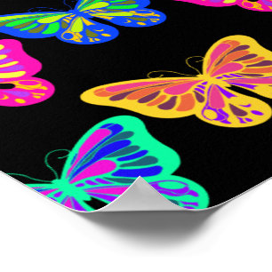 Schmetterlinge Lepidopterous Vaporwave Lebendige F Poster