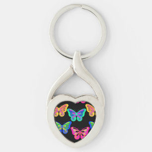 Schmetterlinge Lepidopterous Vaporwave Lebendige F Schlüsselanhänger