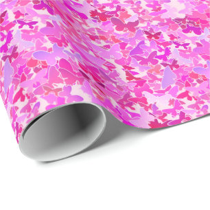 Schmetterlinge, lila, Lavendel, rosa Geschenkpapier