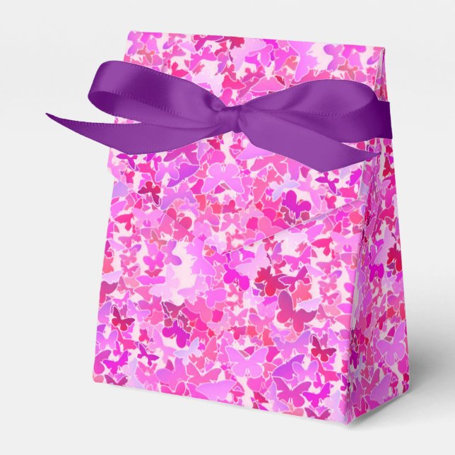 Schmetterlinge, lila, Lavendel, rosa Geschenkschachtel (Vorderseite)