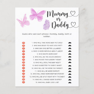 Schmetterlinge - Mama- oder Papa-Baby-Duschgame