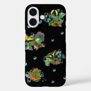 Schmetterlinge mit Blätter Raindrops Stars und Per iPhone 16 Hülle