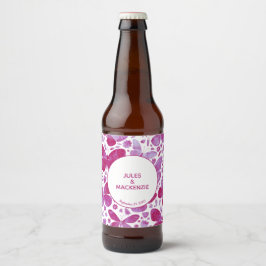 Schmetterlinge Moderne Boho Wasserfarbe Magenta Ro Bierflaschenetikett