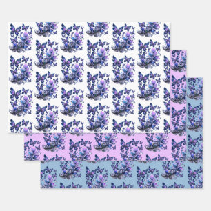 Schmetterlinge Muster Cosmic Sparkle Geschenkpapier Set