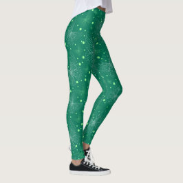 Schmetterlinge Muster Hintergrund Grün Leggings