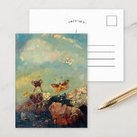 Schmetterlinge | Odilon Redon Postkarte<br><div class="desc">Schmetterlinge (1910) des französischen Künstlers Odilon Redon. Originelle Kunstmalerei ist Öl auf der Leinwand,  das bunte abstrakte Schmetterlinge vor blauem Himmelshintergrund darstellt. Verwenden Sie die Entwurfstools,  um einen benutzerdefinierten Text hinzuzufügen oder das Bild zu personalisieren.</div>
