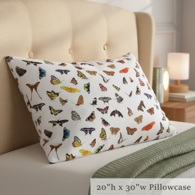 Schmetterlinge Pillowcase - ein Whimsikfarbenflatt Kissenbezug (Butterflies pillowcase 🦋)
