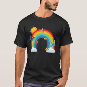 Schmetterlinge Regenbogen Wolken Sonne Magisch Sch T-Shirt